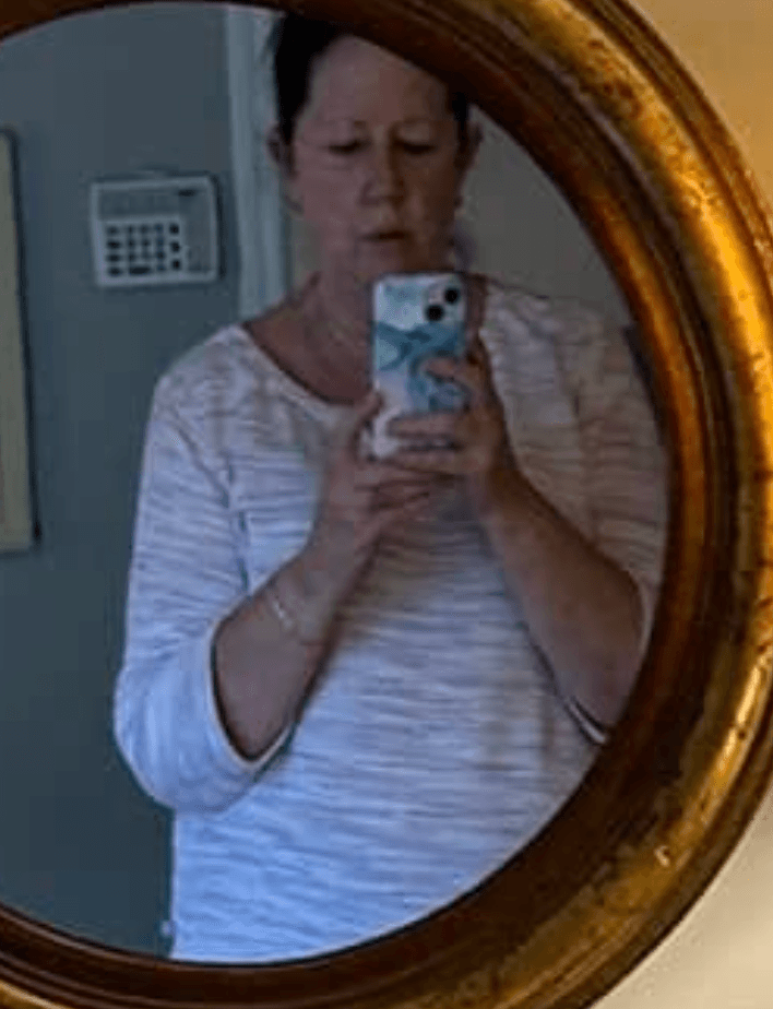 Molly Pennington Myers with her mask off.